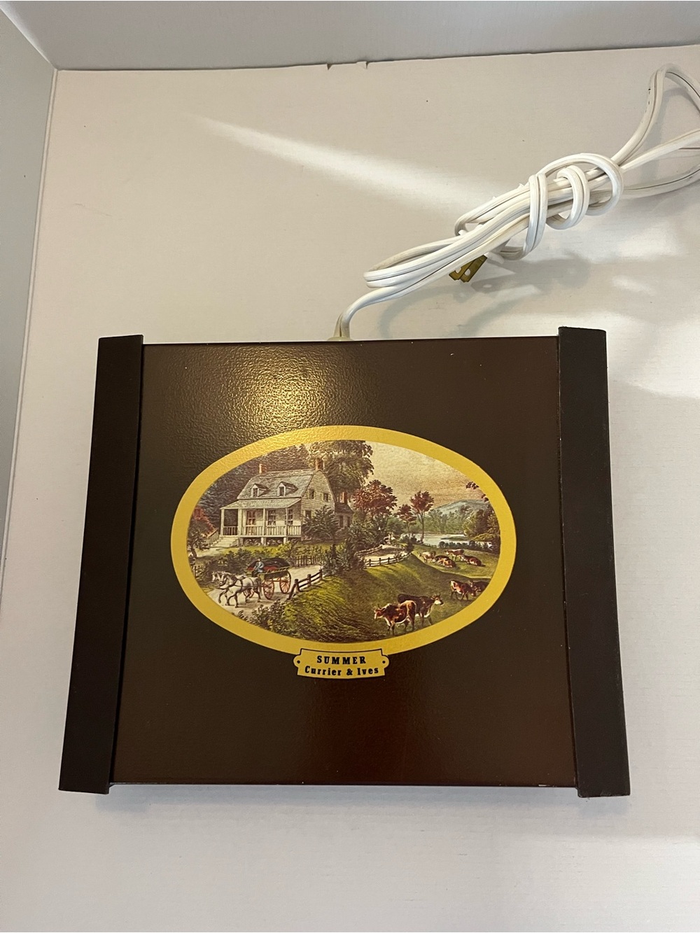 Summer by Currier & Ives Brown Warming Tray